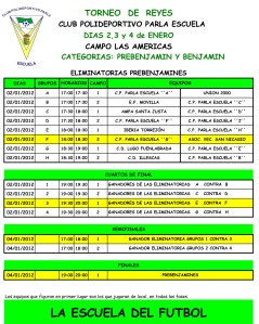 Calendario Torneo CPvo Parla Escuela 2012