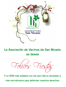 Postal Navideña de la Asociación de Vecinos de San Nicasio 2012