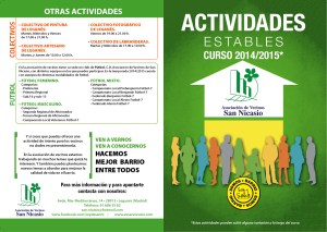 Díptico Actividades Estables AV SAN NICASIO 2014-2015-1