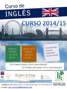 Cartel Curso de Inglés San Nicasio