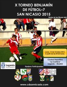 Cartel - X Torneo Benjamin de Futbol 7 San Nicasio 2015