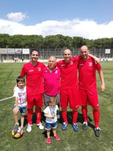 Los tres capitanes de la temporada 16-17 (Nando Rober y Alberto) y nuestro delegado Manolo